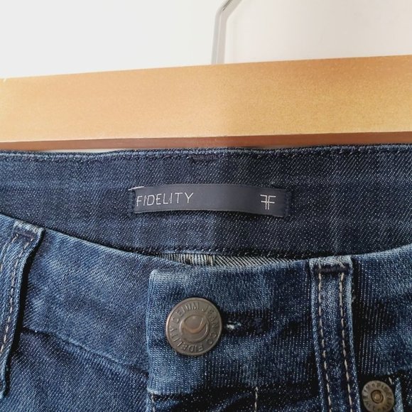 Fidelity Jeans Rev Straight Leg Mid Rise Bowery Dark Blue 24 - Picture 7 of 12